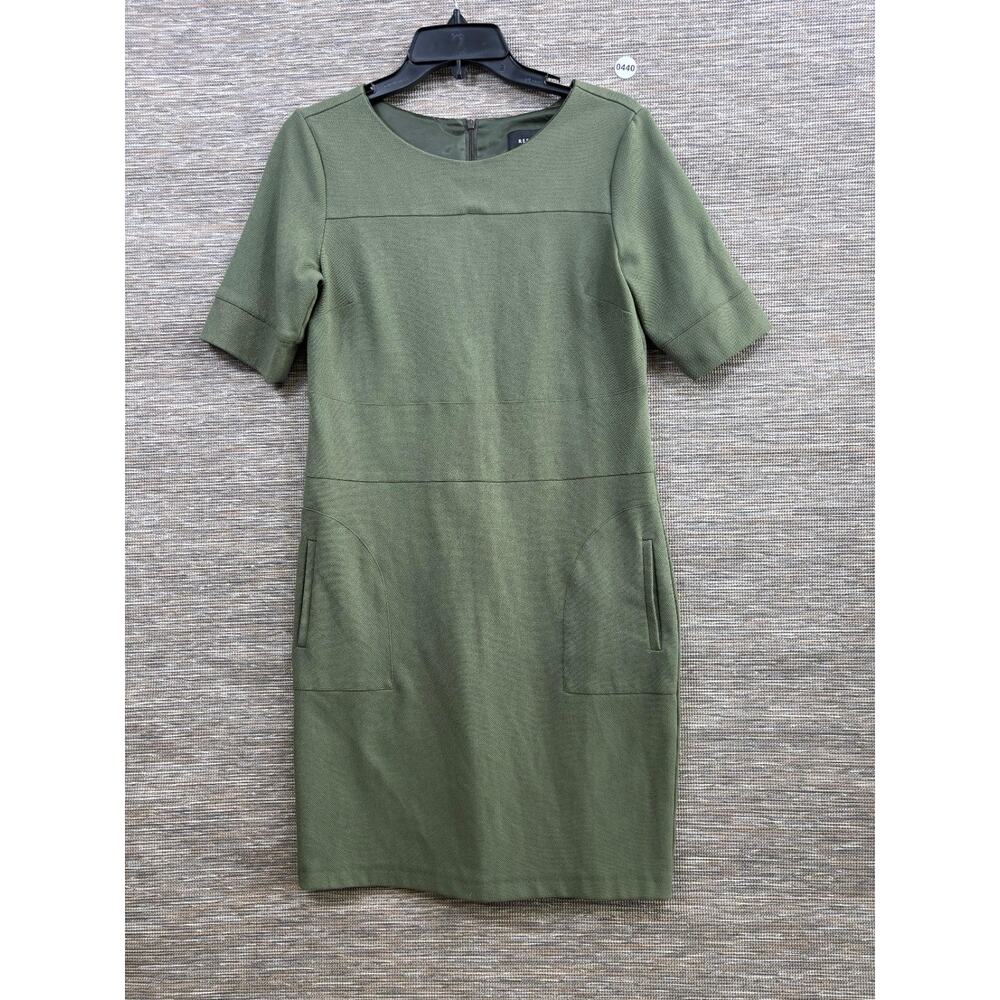 Reserved Bodycon Mini Dress Womens Size EU 36 US 6 Olive Green Short Sleeve